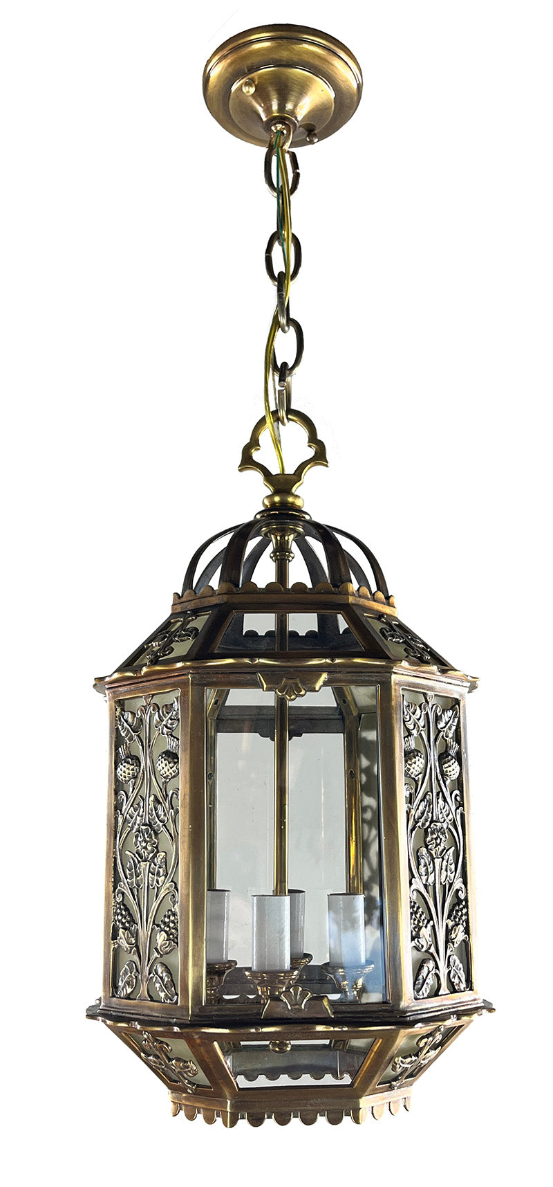 Stunning Antique 1925 Cast Bronze Art Deco Lantern