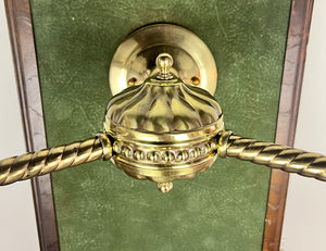 Antique Circa 1885 Double light Eastlake Converted Gas Wall Sconce with Etched Butterfly Pattern Shades