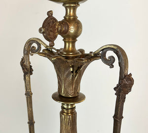 Antique Late 1870s early 1880s Bronze Renaissance Revival Converted Gas Portable