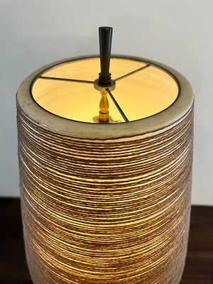 Rare early Lotte and Gunnar Bostlund Tribal Table Lamp with Original Fibreglass and Jutte Shade