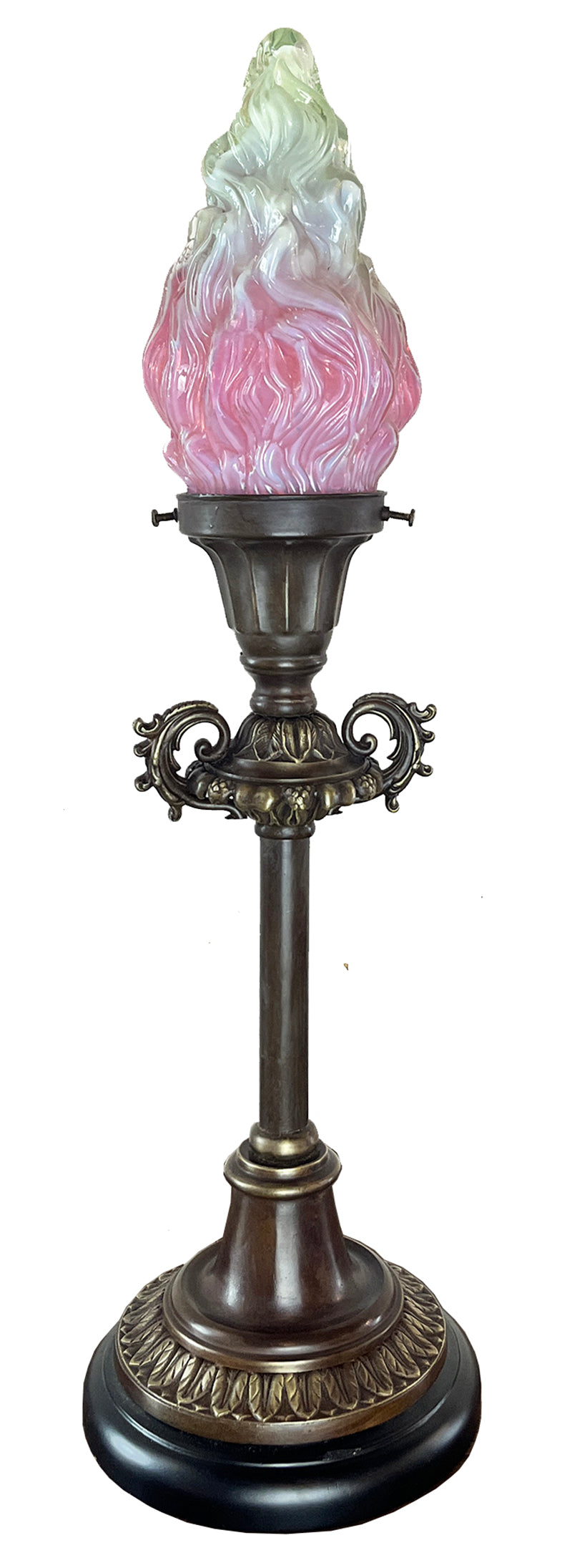 Antique Circa 1900-1905 Cast Bronze Edwardian Newel Post Table Lamp