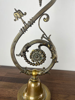 Incredible late 1880s Aesthetic Movement Converted Gas Newel Post Light with Stunning Deep Acid Etched Opalescent Shade