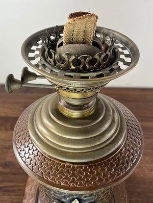 Antique Circa 1880s Aesethetic Movement Oil Lamp Attribited to Charles Parker Co.