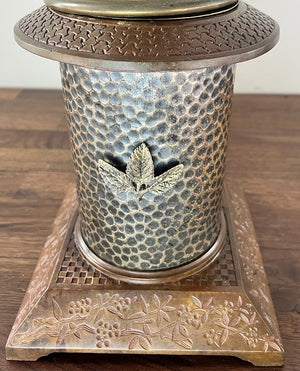 Antique Circa 1880s Aesethetic Movement Oil Lamp Attribited to Charles Parker Co.