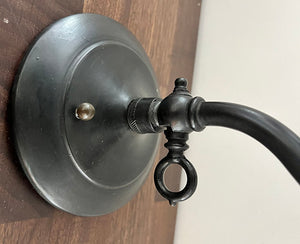 Antique Single Light Circa 1900 Scroll Arm Converted Gas Wall Sconce with Original Holophane Shade