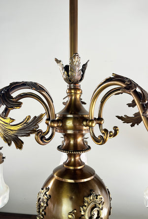 Incredible 1905 Edwardian Five Light Chandelier Attrubited to R. Williamson of Chicago