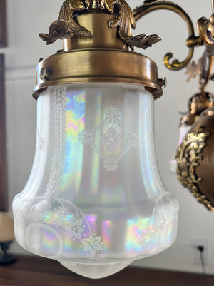 Incredible 1905 Edwardian Five Light Chandelier Attrubited to R. Williamson of Chicago