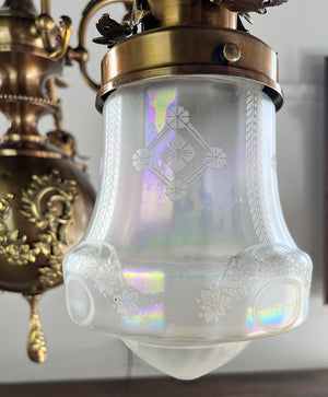 Incredible 1905 Edwardian Five Light Chandelier Attrubited to R. Williamson of Chicago