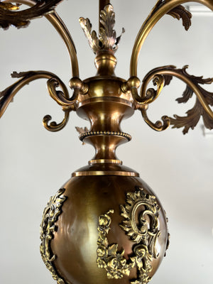 Incredible 1905 Edwardian Five Light Chandelier Attrubited to R. Williamson of Chicago