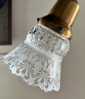 Antique Circa 1900 Early Electric Transitional Late Victorian Early Edwardian Three Light