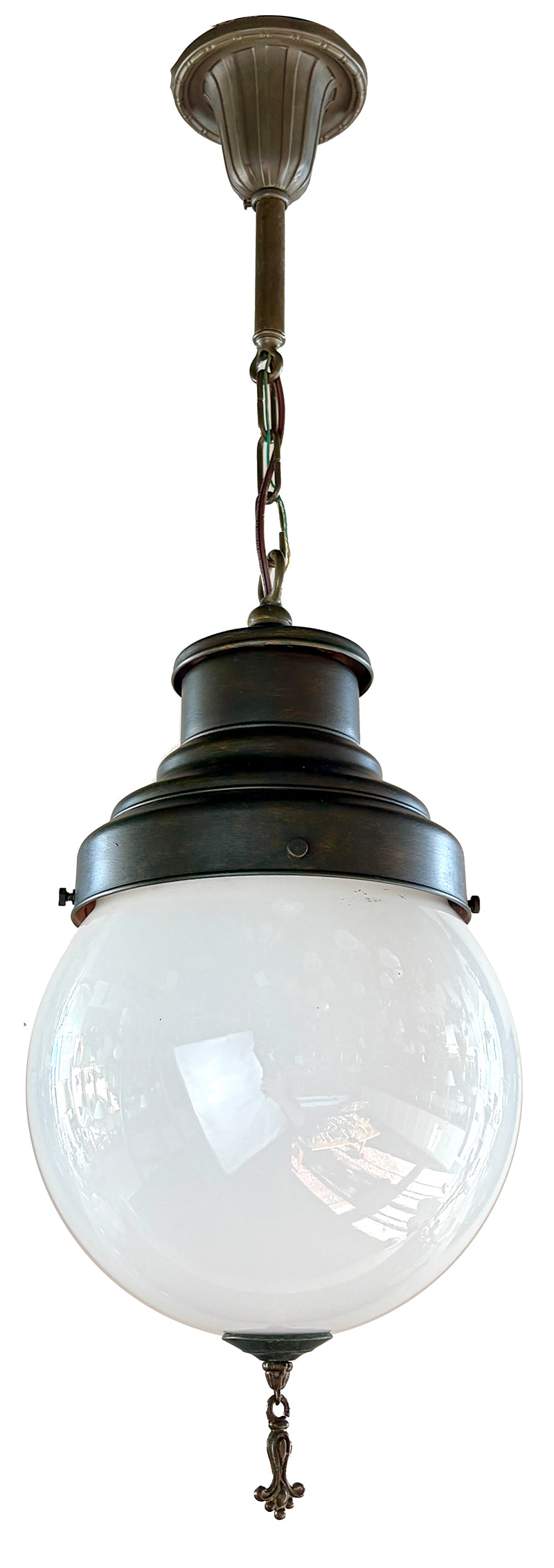 Antique Circa 1900 Exterior Opal Ball Pendant