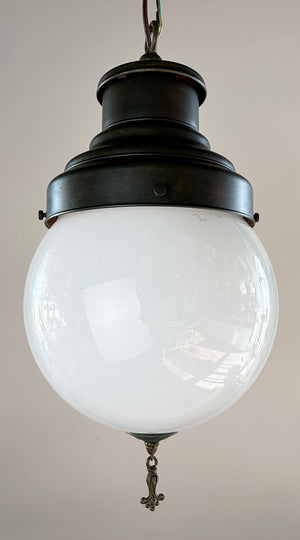 Antique Circa 1900 Exterior Opal Ball Pendant