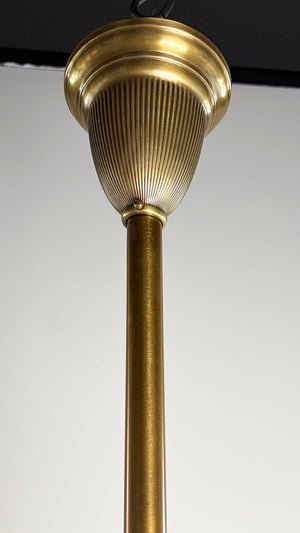 Stunning Antique Circa 1900 Rococo Reviva Three Light Gas Electric Pendant with Original Cut and Etched Bullet Shades