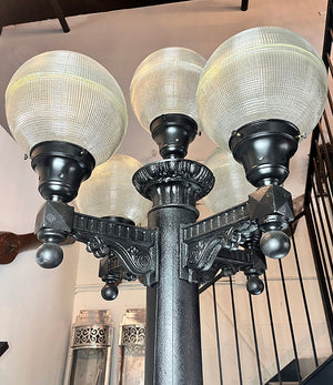 Early 1900s Restored Antique Cast Iron Five Light Toronto Street Light