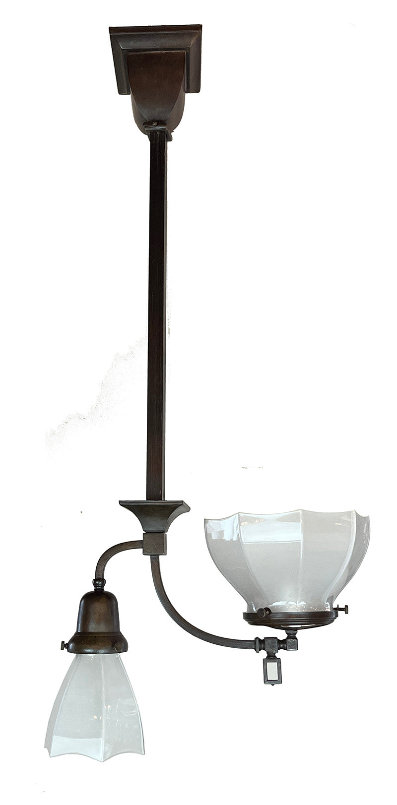 Antique Circa 1905 Arts and Crafts Gas Electric Pendant