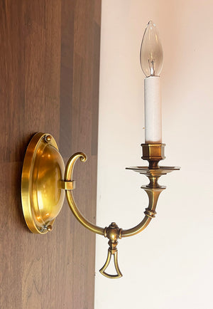 $900 PAIR - Circa 1903 Gibson Gas Works Converted Gas Wall Sconces