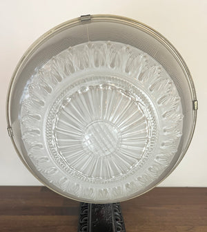 $2500 PAIR - Large 24" tall 1910-20 Cast Iron Egg and Dart Motif Street Lights with Holophane Tear Drop Shades