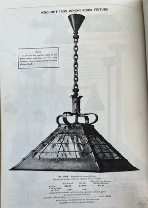 Incredible Circa 1900-05 26" wide Arts and Crafts Fixture Made by R. Williamson Lamp Company of Chicago