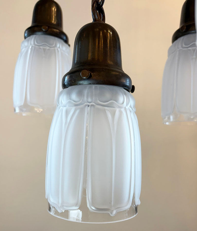 Antique Circa 1910 Five Light Cascade Fixture - Turn of the