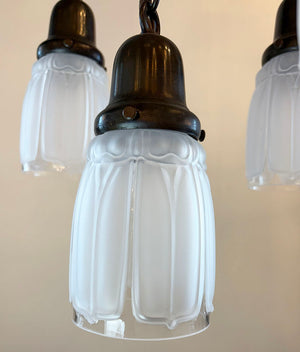 Antique Circa 1910 Five Light Cascade Fixture