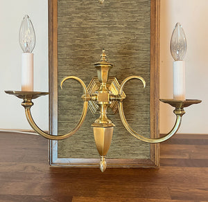 $1200 PAIR - Antique Circa 1900 Edwardian Double Light Early Electric Sconces with Egg and Dart Motif