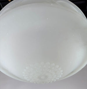 Antique Circa 1910 Milk Glass Edwardian Dome with Original Antique Brass Hardware