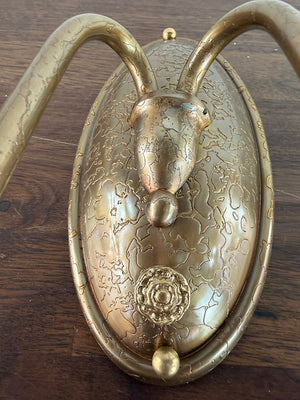 $750 PAIR - Circa 1910 Colonial Revival Double Light Brass Sconces with Original Deep Etched Brass Finish