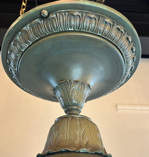 Antique Circa 1905 Cast Bronze Beaux Arts/ Edwardian Exterior Flush Mount