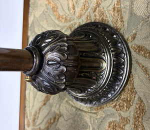 $1200 PAIR - 2 PAIRS AVAILABLE - Circa 1905 Transitional Edwardian Arts and Crafts Wall Sconces with Original Bronzed Finish and Slag Glass Shades