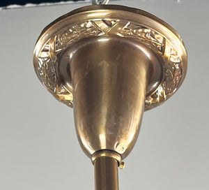 Antique Circa 1910 Edwardian Cast Arm Five Light with Cast Upper Gallery and Wreath Border Canopy