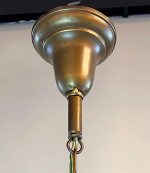 Antique Circa 1915 Edwardian Four Light Pan with Original Butterscotch Slag Glass Shades