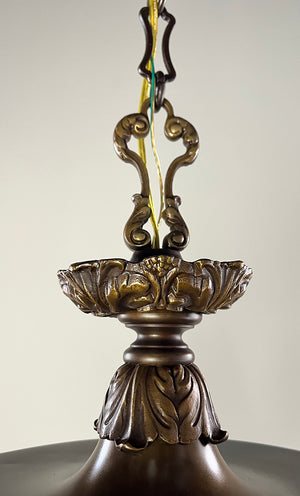 Antique Circa 1920 Edwardian Five Light Pan Cast Acanthus Details