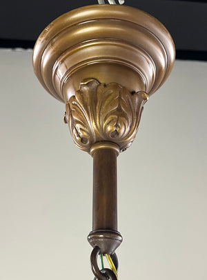Antique Circa 1920 Edwardian Five Light Pan Cast Acanthus Details
