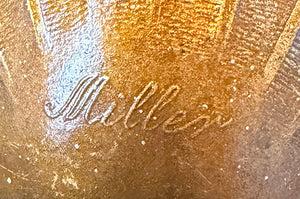 Antique Circa 1910 Signed Miller Edwardian Wall Sconce with Antique Gold Aurene Shade Attributed to Steuben