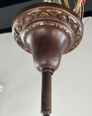 Antique Circa 1920 Four Light Neo Classical Pan Fixture with Cast Urn and Garland Arms