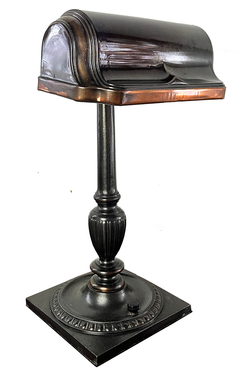 Antique Circa 1920-30 Copper Flashed Desk Lamp