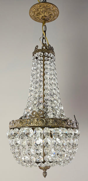 Antique 1930s French Empire Basket Chandelier