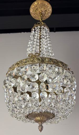 Antique 1930s French Empire Basket Chandelier