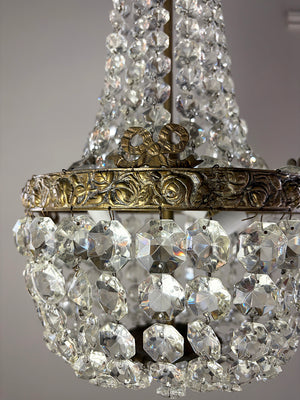 Antique 1930s French Empire Basket Chandelier