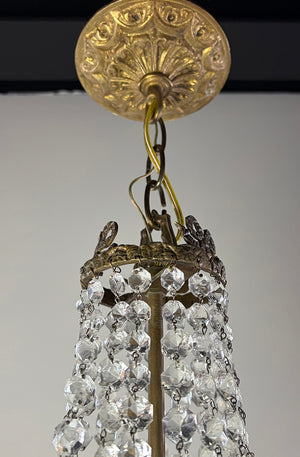 Antique 1930s French Empire Basket Chandelier