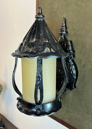 Antique Circa 1930s Storybook Exterior Lantern Wall Sconce