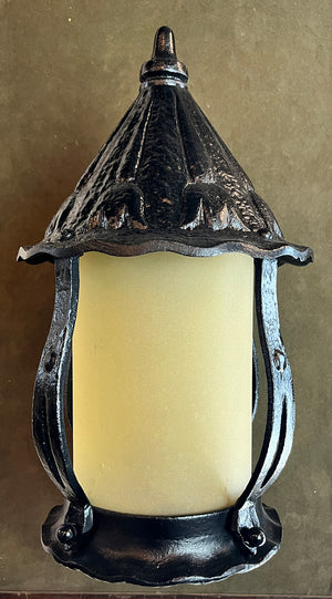 Antique Circa 1930s Storybook Exterior Lantern Wall Sconce