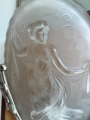 $3200 PAIR - Exquisite Pair of Antique Circa 1925-30 French Art Deco Muller Freres Slip Shade Wall Sconces
