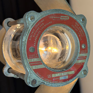 Rare Vintage 1940s-50s Crouse Hinds Industrial Exit Light Sign Pendant