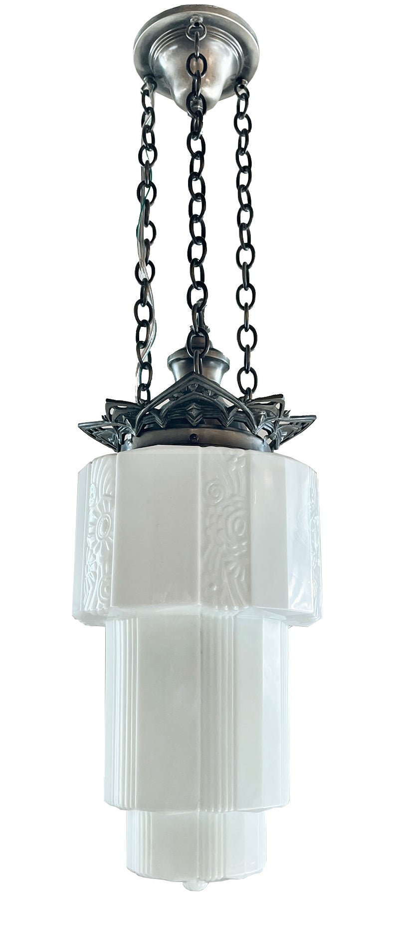 Antique Circa 1930 Art Deco Consolidated Glass Co. Pendant