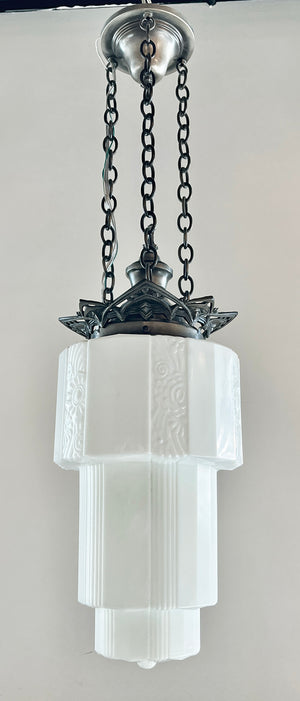 Antique Circa 1930 Art Deco Consolidated Glass Co. Pendant
