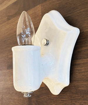 $500 PAIR - Antique Circa 1930 Art Deco Porcelain Sconces