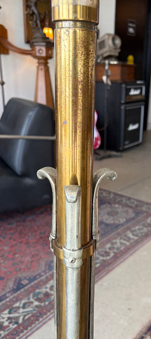 Antique Circa 1930 Art Deco Brass and Nickel Torcheire Lamp