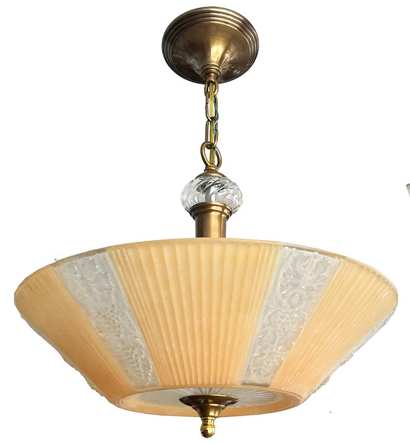 Antique Circa 1930 Art Deco Pressed Glass Dome