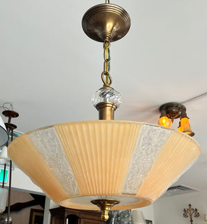 Antique Circa 1930 Art Deco Pressed Glass Dome